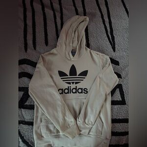 Adidas Unisex Beige Hoodie with Black Logo